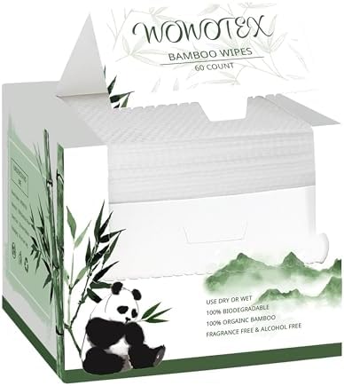 WOWOTEX white bamboo viscose disposable face towel