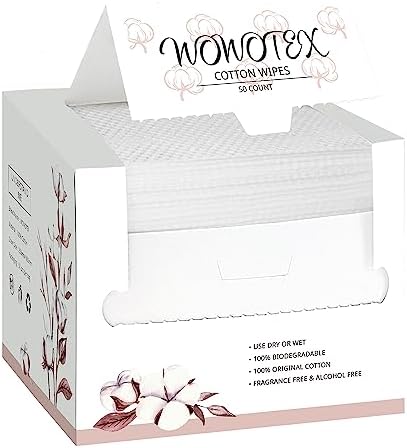 WOWOTEX 100% Cotton Disposable Face Towel